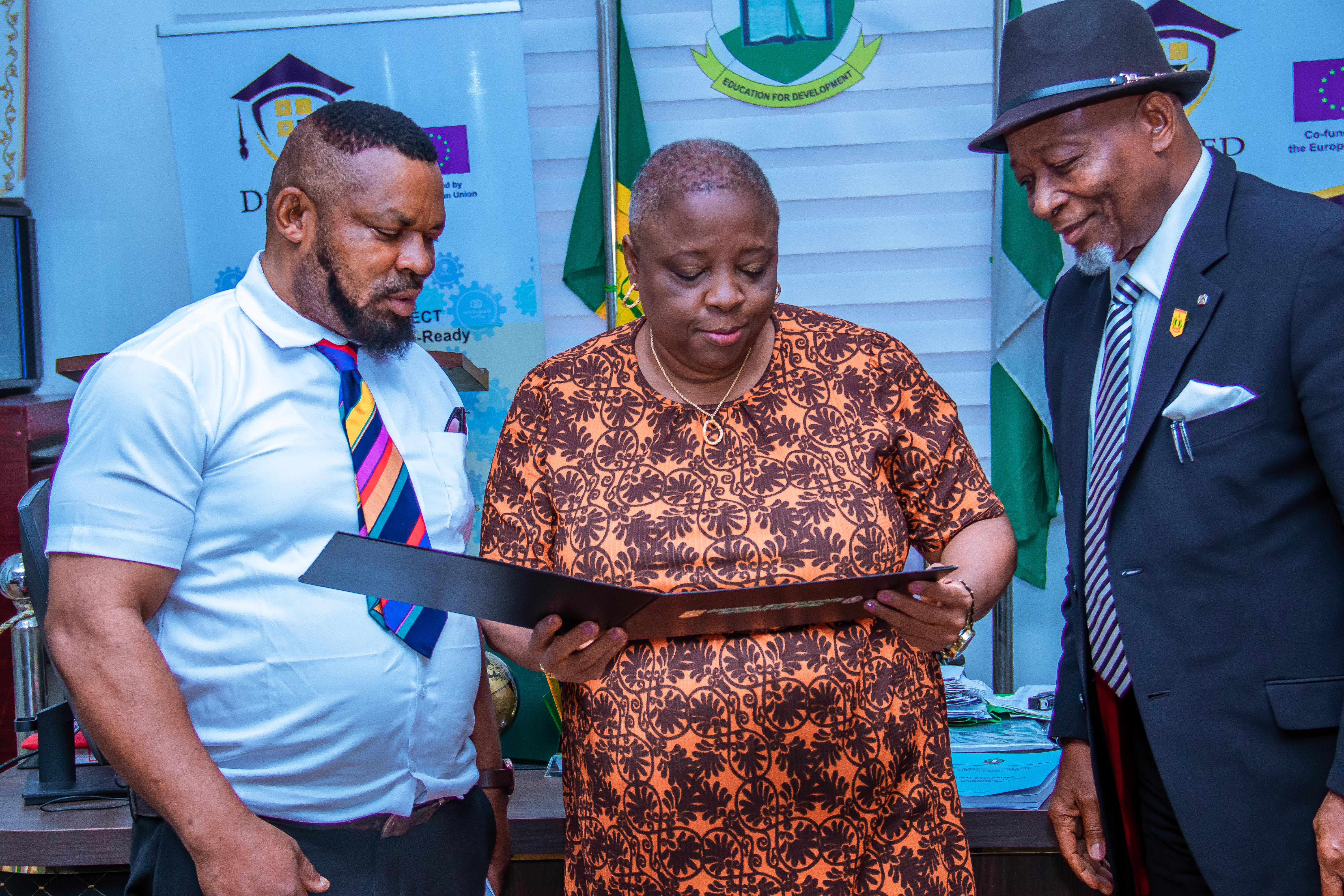 Vice-Chancellor, Prof. Omenugha Congratulates Prof. Paschal Onyinyechukwu Oguno on AANI Membership